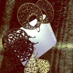 Earrings all three pair. $2